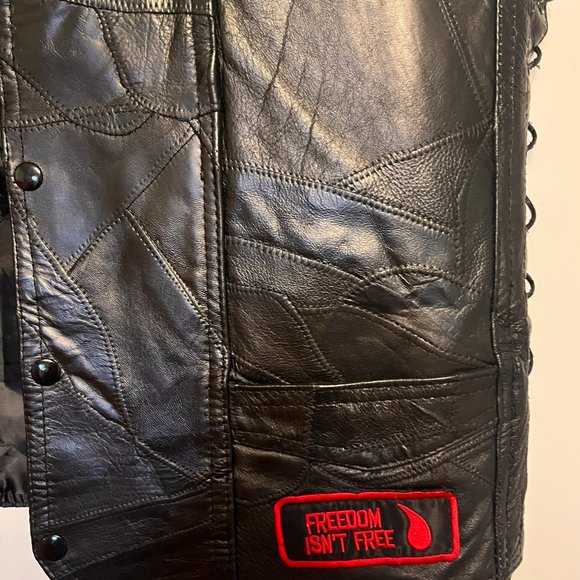 Rebel Ryder Black Leather Biker Vest – “Born to Be Wild” – Unisex XXL - Picture 3 of 9